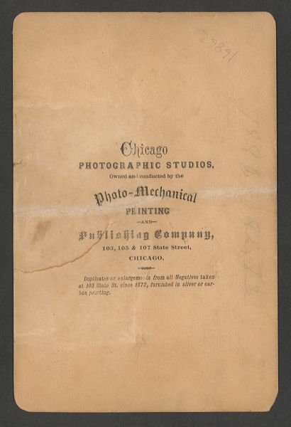 1882 Cabinet Chicago Photographic Studios